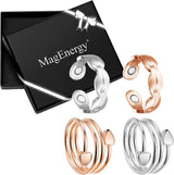 MagEnergy Copper Rings for Women for Arthritis 99.9% Pure Copper Lymph Detox Magnetic Therapy Rings for Finger Joint Pain Jewelry Gift(4pcs)