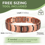 MagEnergy Copper Magnetic Bracelets for Men Double Row Strength Magnets with Removal Tool and Gift Box (Link Bracelet A)