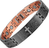 MagEnergy Copper Bracelet for Men 99.9% Pure Copper Magnetic Bracelet with 2 Row Magnets Adjustable Bracelet Length with Sizing Tool
