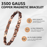 MagEnergy Pure Copper Magnetic Bracelet for Women Copper Wristband with 3500 Gauss Magnets Adjustable Jewelry Gifts (Copper Cross)