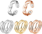 MagEnergy Copper Rings for Women for Arthritis 99.9% Pure Copper Lymph Detox Magnetic Therapy Rings for Finger Joint Pain Jewelry Gift(4pcs)