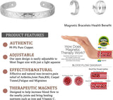 MagEnergy Copper Bracelets for Women for Pain Relief, Magnetic Pure Copper Bracelet Ring Set with 3500 Gauss Magnets, Adjustable Copper Health Jewelry Gifts