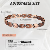 MagEnergy Pure Copper Magnetic Bracelet for Women Copper Wristband with 3500 Gauss Magnets Adjustable Jewelry Gifts (Copper Cross)