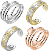 MagEnergy Copper Rings for Women for Arthritis 99.9% Pure Copper Lymph Detox Magnetic Therapy Rings for Finger Joint Pain Jewelry Gift(4pcs)