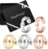 MagEnergy Copper Rings for Women for Arthritis 99.9% Pure Copper Lymph Detox Magnetic Therapy Rings for Finger Joint Pain Jewelry Gift(4pcs)