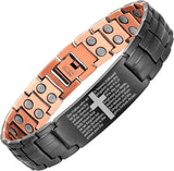 MagEnergy Copper Bracelet for Men 99.9% Pure Copper Magnetic Bracelet with 2 Row Magnets Adjustable Bracelet Length with Sizing Tool