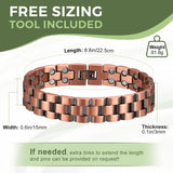 MagEnergy Copper Magnetic Bracelets for Men Double Row Strength Magnets with Removal Tool and Gift Box (Link Bracelet A)