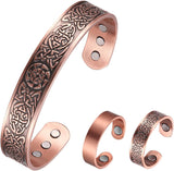 MagEnergy Copper Bracelet for Men 99.9% Pure Copper Magnetic Bangles with 6pcs 3500 Gauss Magnets Adjustable Jewelry Gift