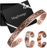 MagEnergy Copper Bracelets for Women 99.9% Pure Copper Magnetic Bracelet Adjustable Bangle Gift Box