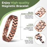 MagEnergy Copper Magnetic Bracelets for Men Double Row Strength Magnets with Removal Tool and Gift Box (Link Bracelet A)