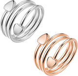 MagEnergy Copper Rings for Women for Arthritis 99.9% Pure Copper Lymph Detox Magnetic Therapy Rings for Finger Joint Pain Jewelry Gift(2pcs)