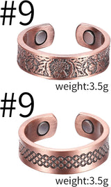 MagEnergy Copper Rings for Men Women, Magnetic Therapy for Arthritis and Joint Pain, 99.9% Pure Copper with Magnets Adjustable Ring for Fingers Thumb-2PCS