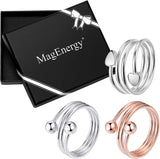 MagEnergy Copper Rings for Women for Arthritis 99.9% Pure Copper Lymph Detox Magnetic Therapy Rings for Finger Joint Pain Jewelry Gift(2pcs)