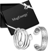 MagEnergy Copper Rings for Women for Arthritis 99.9% Pure Copper Lymph Detox Magnetic Therapy Rings for Finger Joint Pain Jewelry Gift(4pcs)