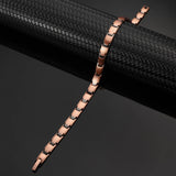 MagEnergy Copper Magnetic Bracelet and Rings for Women, Magnetic Bracelet & Rings with 3500 Gauss Magnets,Adjustable Link Bracelet Copper Ring Jewelry Gifts with Sizing Tool