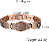 MagEnergy Copper Bracelet for Men for Joint Pain 99.9% Pure Copper Magnetic Bracelet Adjustable Jewelry Gifts with Sizing Tool