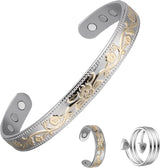 MagEnergy Copper Bracelets for Women for Pain Relief, Magnetic Pure Copper Bracelet Ring Set with 3500 Gauss Magnets, Adjustable Copper Health Jewelry Gifts