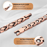 MagEnergy Copper Bracelet Anklet for Women, Soild Copper Magnetic Anklet, Adjustable Ankle Bracelet with Free Link Removal Tool (Copper)