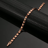 MagEnergy Copper Magnetic Bracelet and Rings for Women, Magnetic Bracelet & Rings with 3500 Gauss Magnets,Adjustable Link Bracelet Copper Ring Jewelry Gifts with Sizing Tool