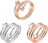 MagEnergy Copper Rings for Women, Magnetic Therapy for Arthritis and Joint Pain, 99.9% Pure Copper with Magnets Adjustable Ring for Fingers Thumb-3PCS