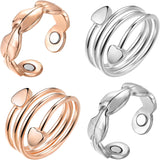 MagEnergy Copper Rings for Women for Arthritis 99.9% Pure Copper Lymph Detox Magnetic Therapy Rings for Finger Joint Pain Jewelry Gift(4pcs)