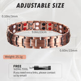 MagEnergy Copper Magnetic Bracelets for Men Double Row Strength Magnets with Removal Tool and Gift Box (Link Bracelet A)