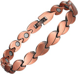 MagEnergy Pure Copper Magnetic Bracelet for Women Copper Wristband with 3500 Gauss Magnets Adjustable Jewelry Gifts (Copper Cross)
