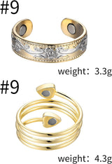 MagEnergy Copper Bracelets for Women for Pain Relief, Magnetic Pure Copper Bracelet Ring Set with 3500 Gauss Magnets, Adjustable Copper Health Jewelry Gifts