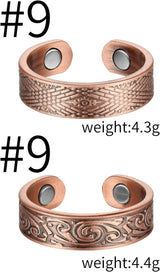 MagEnergy Copper Rings for Men Women, Magnetic Therapy for Arthritis and Joint Pain, 99.9% Pure Copper with Magnets Adjustable Ring for Fingers Thumb-2PCS