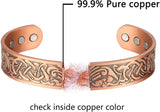 MagEnergy Copper Bracelet for Men 99.9% Pure Copper Magnetic Bangles with 6pcs 3500 Gauss Magnets Adjustable Jewelry Gift