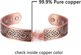MagEnergy Copper Bracelet for Men 99.9% Pure Copper Magnetic Bangles with 6pcs 3500 Gauss Magnets Adjustable Jewelry Gift