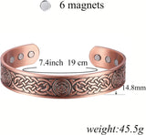 MagEnergy Copper Bracelet for Men 99.9% Pure Copper Magnetic Bangles with 6pcs 3500 Gauss Magnets Adjustable Jewelry Gift