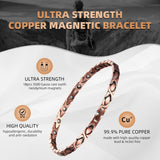 MagEnergy Copper Bracelet Anklet for Women, Soild Copper Magnetic Anklet, Adjustable Ankle Bracelet with Free Link Removal Tool (Copper)