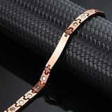 MagEnergy Copper Magnetic Bracelet and Rings for Women, Magnetic Bracelet & Rings with 3500 Gauss Magnets,Adjustable Link Bracelet Copper Ring Jewelry Gifts with Sizing Tool