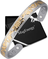 MagEnergy Copper Bracelets for Women for Pain Relief, Magnetic Pure Copper Bracelet Ring Set with 3500 Gauss Magnets, Adjustable Copper Health Jewelry Gifts