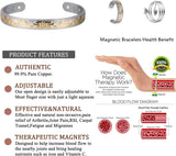 MagEnergy Copper Bracelets for Women for Pain Relief, Magnetic Pure Copper Bracelet Ring Set with 3500 Gauss Magnets, Adjustable Copper Health Jewelry Gifts