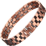 MagEnergy Copper Bracelet for Men 99.9% Pure Copper Magnetic Bracelet with 2 Row Magnets Adjustable Bracelet Length with Sizing Tool