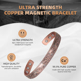 MagEnergy Copper Bracelets for Women for Pain Relief, Magnetic Pure Copper Bracelet Ring Set with 3500 Gauss Magnets, Adjustable Copper Health Jewelry Gifts