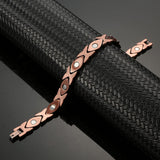 MagEnergy Copper Magnetic Bracelet and Rings for Women, Magnetic Bracelet & Rings with 3500 Gauss Magnets,Adjustable Link Bracelet Copper Ring Jewelry Gifts with Sizing Tool