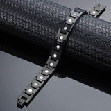 Black and Blue Stainless Steel Magnetic Bracelet For Men