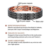 Copper Bracelet For Men Black Magnetic Bracelet-CB003B