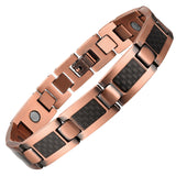Copper Magnetic Bracelet For Men Black Carbon Fiber-CB027