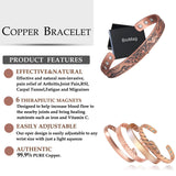 Dragon Style Copper Bracelet For Men Cuff Band Adjustable-CBG047