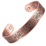Copper Viking Bracelets For Men with Magnetic Therapy 7.5inches Adjustable Cuff Bracelet