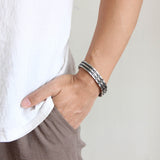 Titanium Bracelet For Men 4 in 1 Health For Arthritis,Tennis Elbow-TB003SB