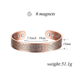 Copper Viking Bracelets For Men with Magnetic Therapy 7.5inches Adjustable Cuff Bracelet