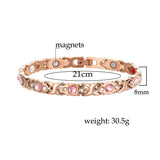 Rose Gold Bracelet For Women Crystal Design 4 in 1 Health-B047R