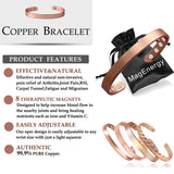 Copper Bracelet For Men and Women Plain Style-CBG024