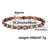 Copper Ankle Bracelet For Women For Arthritis Crystal Bracelet-CB015A