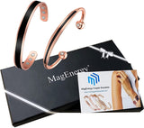 Magnetic Copper Bracelet for Women Men Arthritis Pain Relief Adjustable to Fit Most Wrist-2PCK